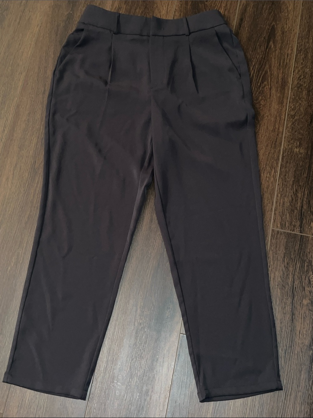 Halara Pleated Elastic Back Workwear Pants, Black, Size: Large Tall